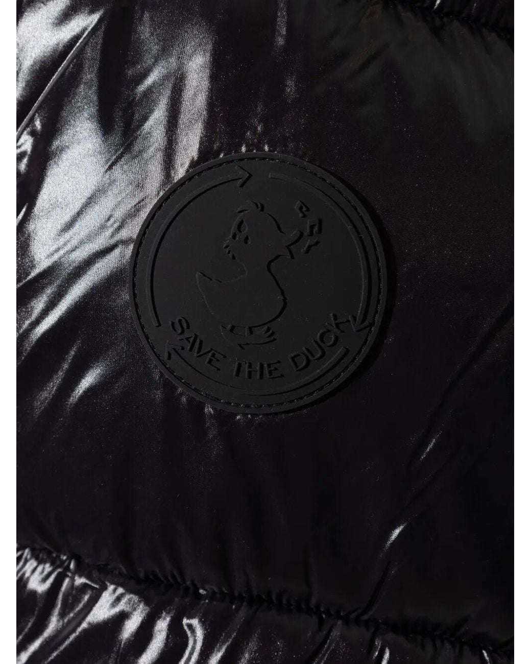 Save The Duck Black Edgard Down Jacket With Lacquered Finish for men