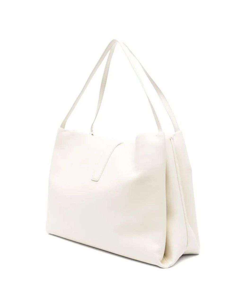 Ferragamo White Buckle-Detail Medium Shoulder Bag
