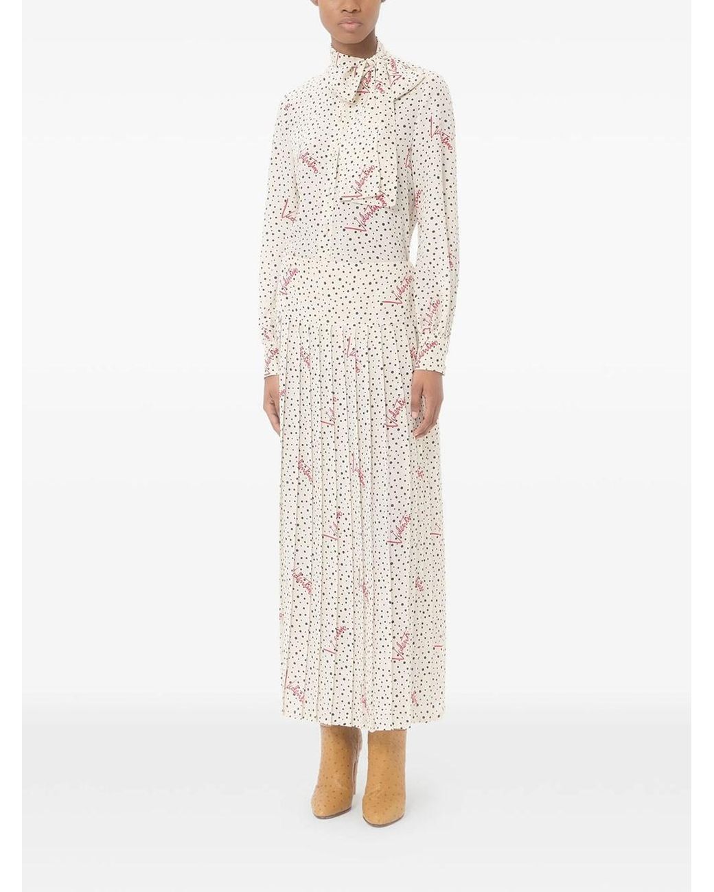 Valentino Garavani Natural Shirt In Crepe De Chine Bollicine Plusdepois
