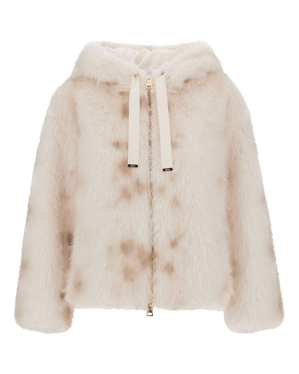 Herno Natural Faux Fur Lynx-Effect Jacket