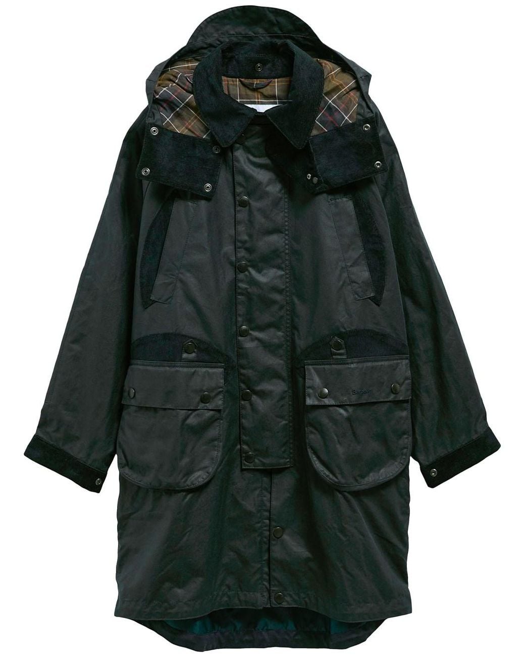 Barbour Black X Norbit: Long Waxed Jacket for men