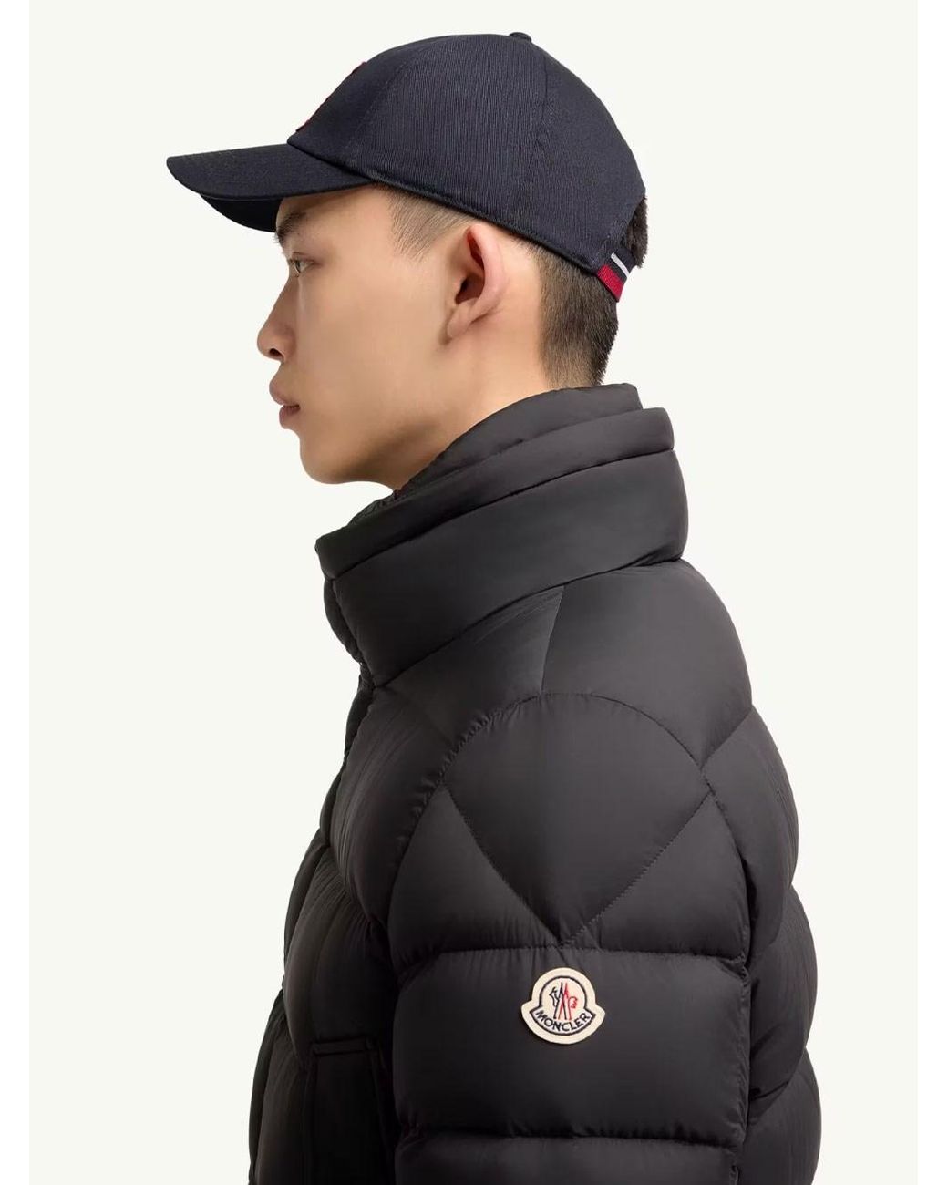 Moncler Black Piumino Midi "Clunye" Con Cappuccio for men