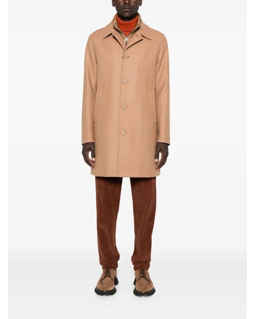 Herno Natural Single-Breasted Padded Coat for men