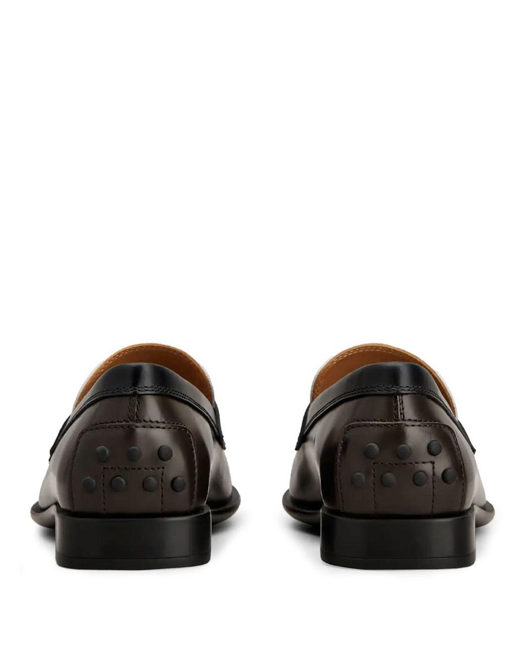 Tod's Black Two-Tone Calfskin Leather Loafers