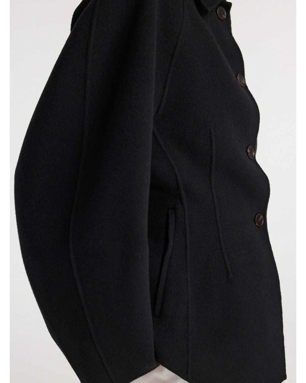 Rohe Black Sculptural Double-Face Wool Jacket