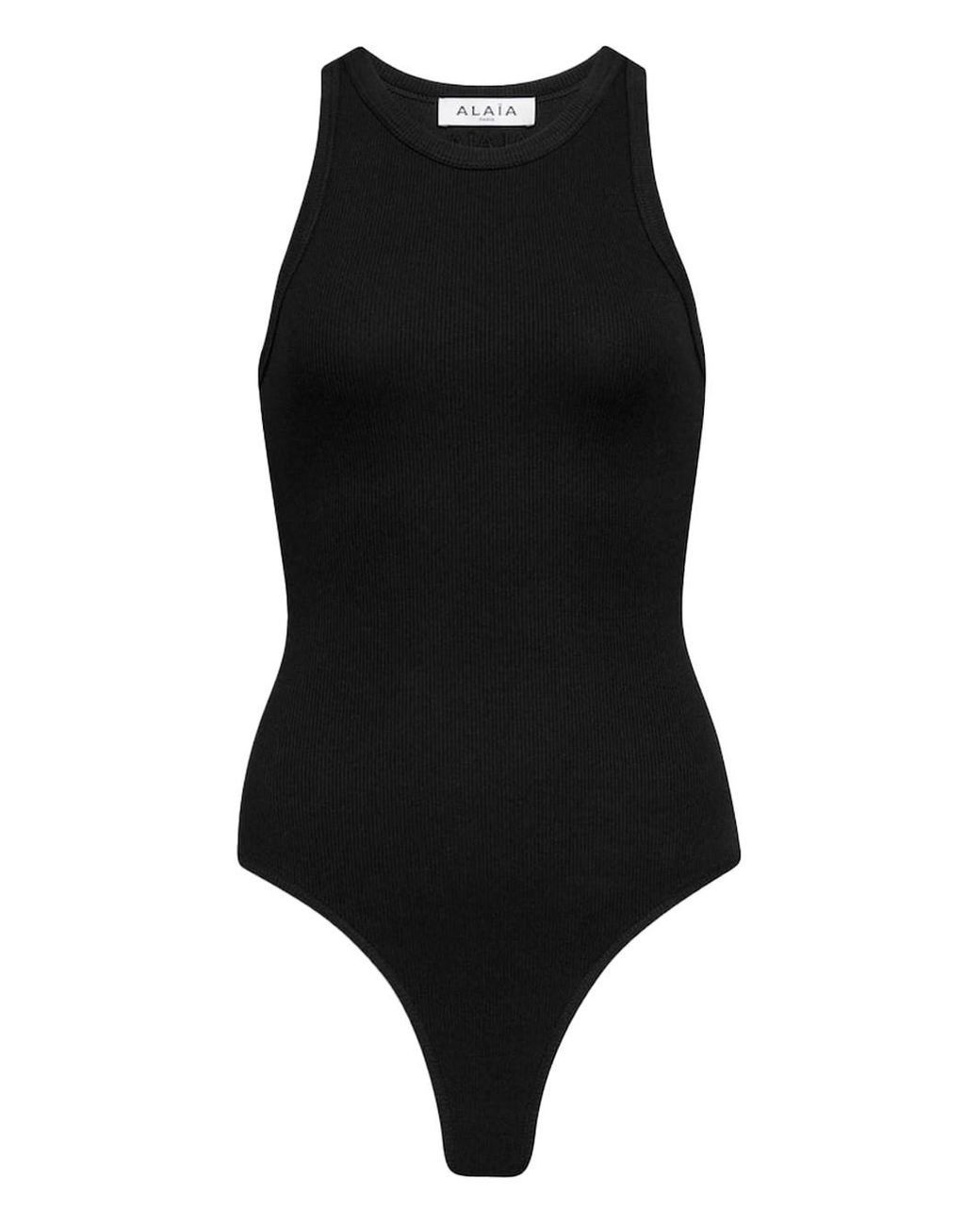 Alaïa Black Ribbed Tank Bodysuit