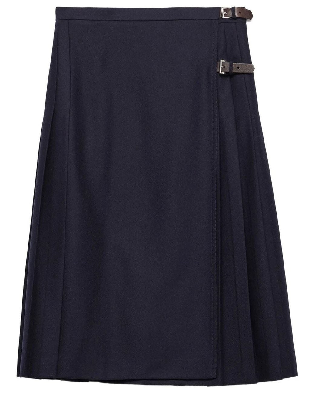 Prada Blue Re-Wool Midi Skirt