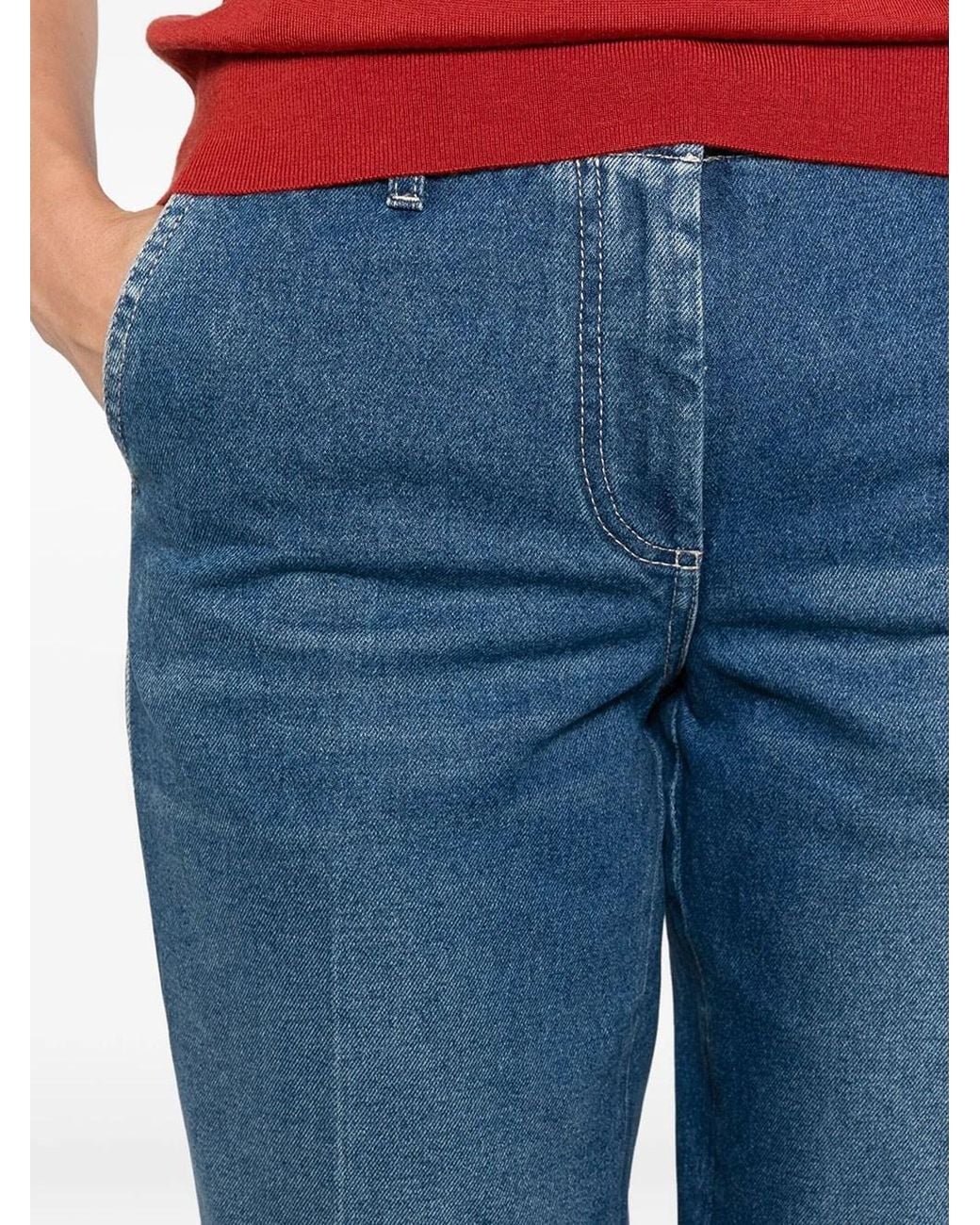 Dries Van Noten Blue Fitted Jeans With Flared Leg