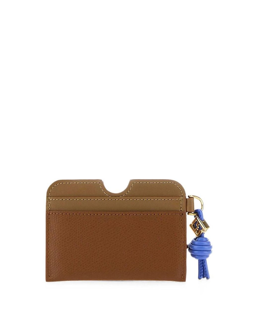 Fendi Brown Ff Diamonds Leather Card Case