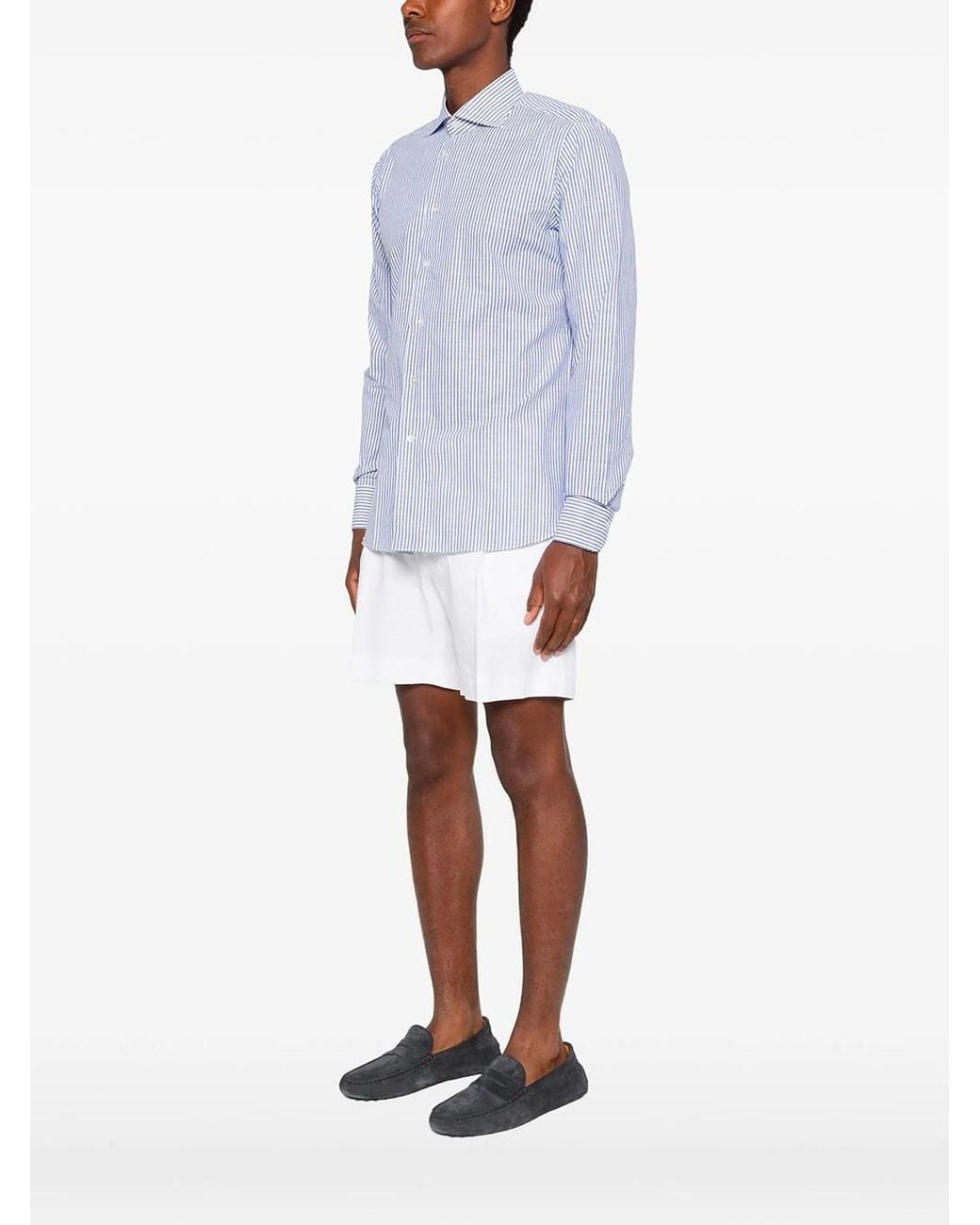 Borriello Blue Striped Shirt for men