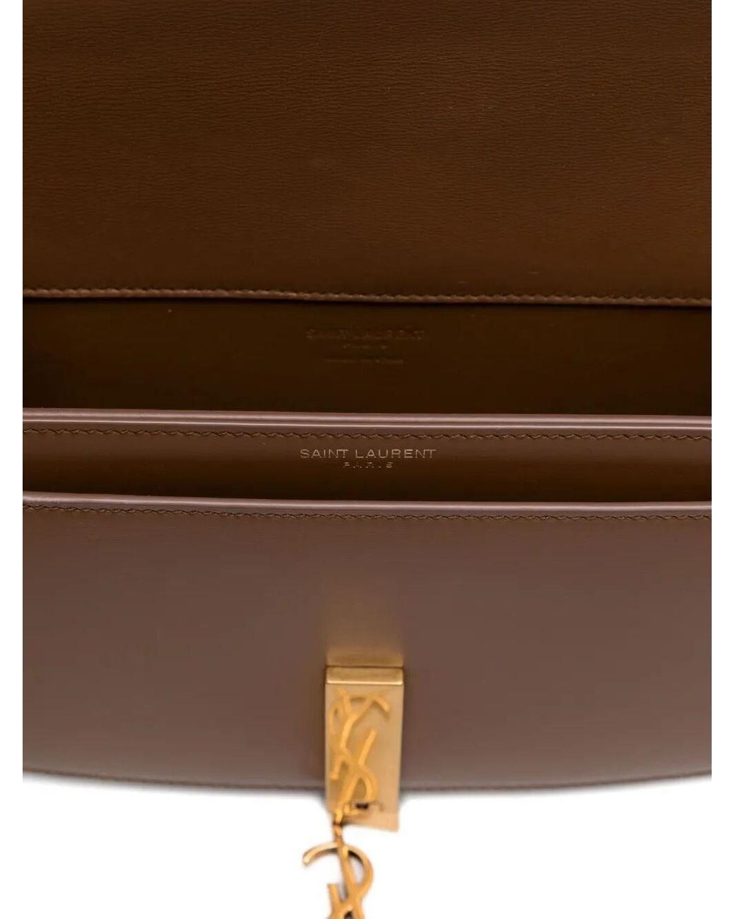 Saint Laurent Brown Voltaire Box Leather Bag