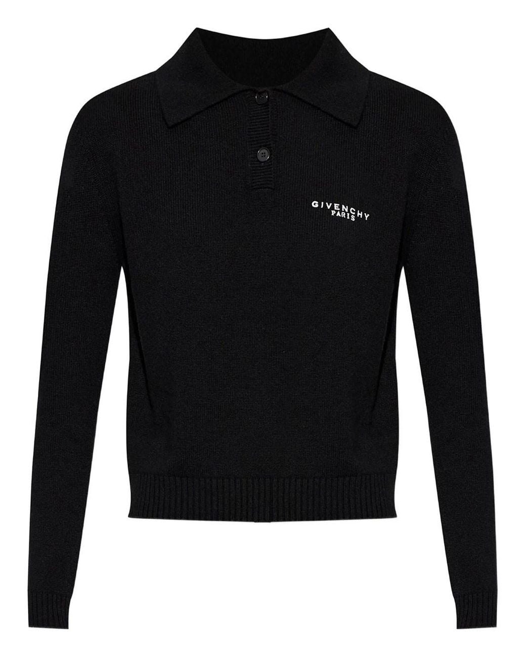 Givenchy Black Wool And Cashmere Polo Swater