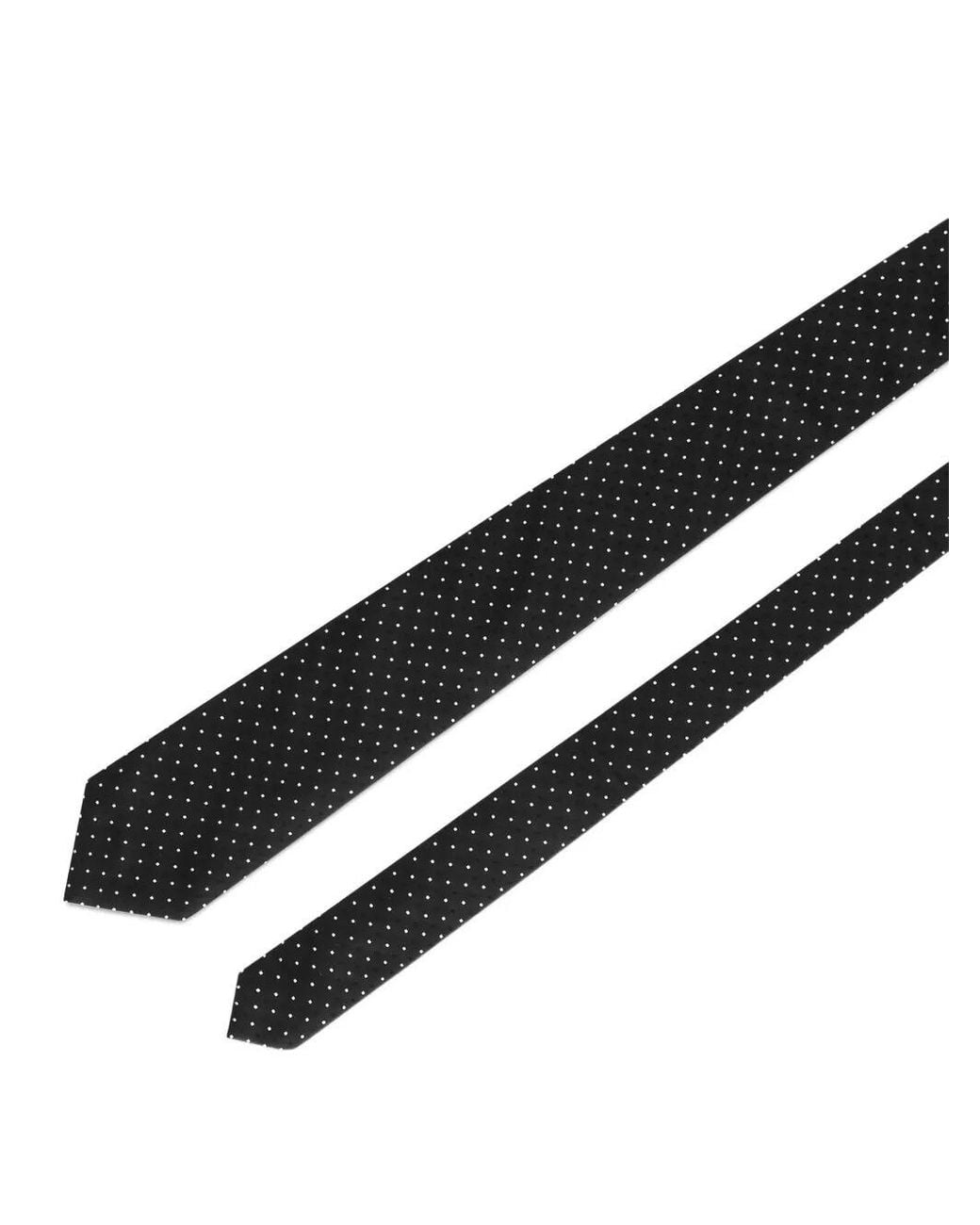Dolce & Gabbana White Dolce & Gabbana Polka-Dot Silk Tie for men