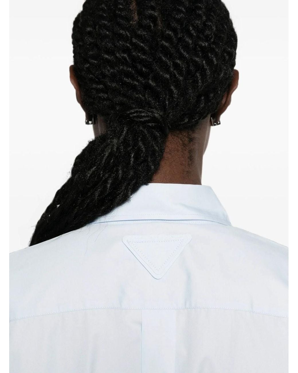 Prada White Poplin Shirt With Knot Detail