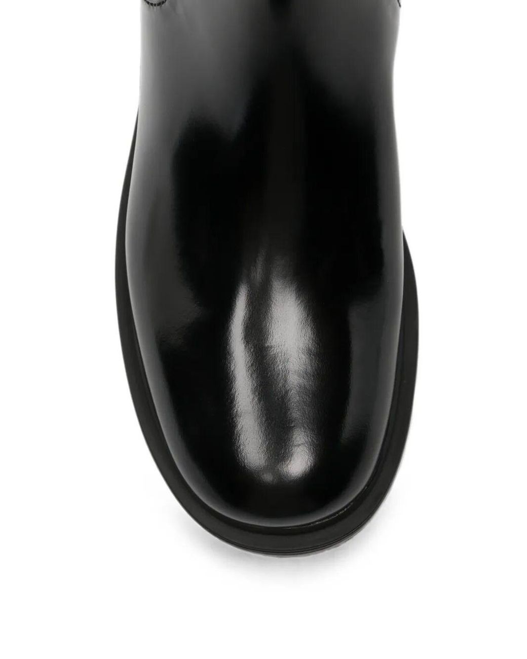 Prada Black Brushed Leather Booties