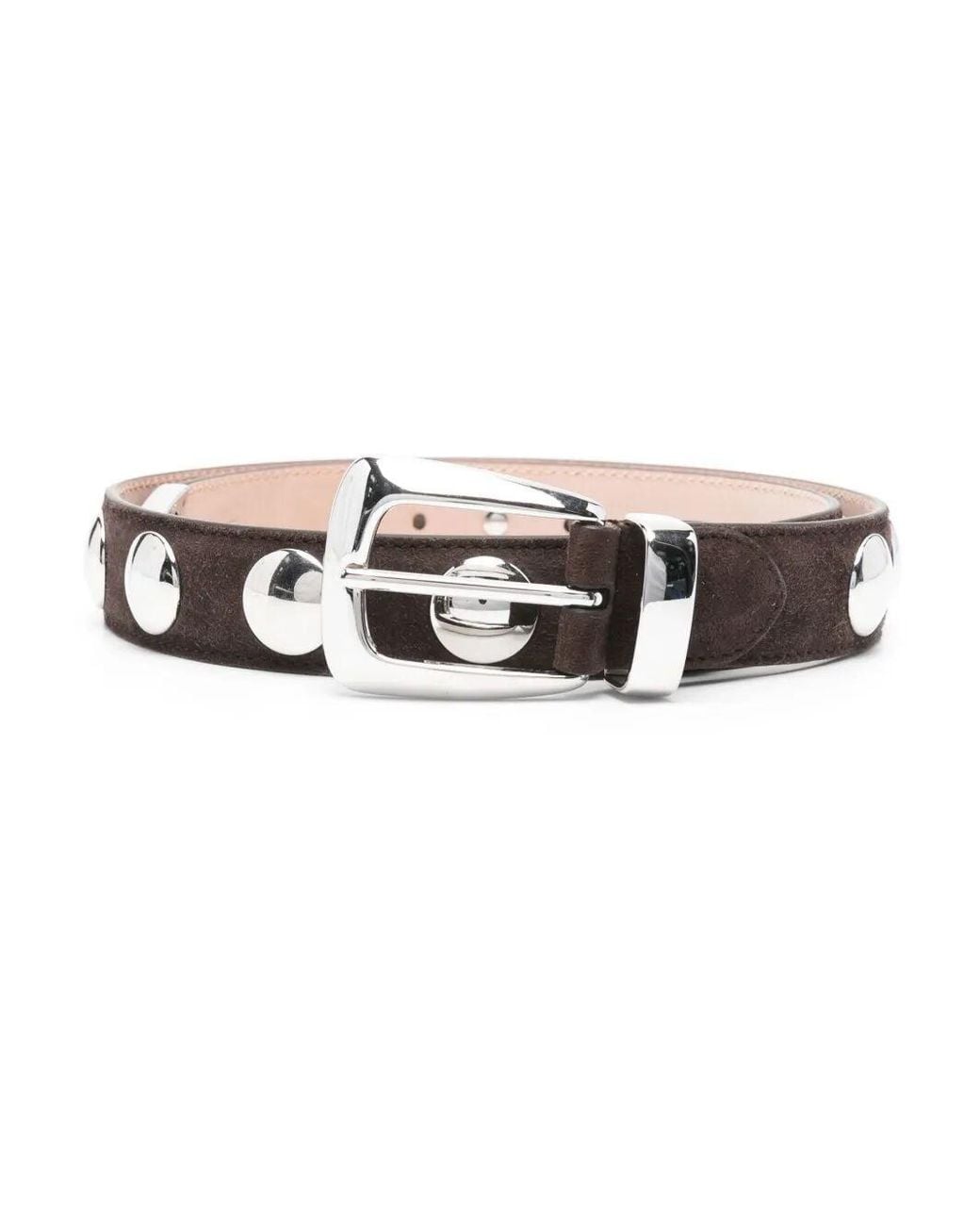 Khaite Brown "Benny" Belt With Studs Buckle 30Mm