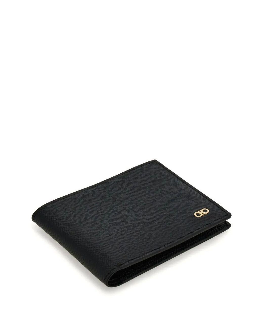 Ferragamo Black Micro Gancio Leather Wallet for men