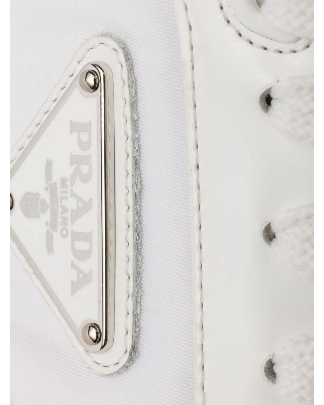 Prada White Prax 01 Re-Nylon And Brushed Leather Sneakers for men