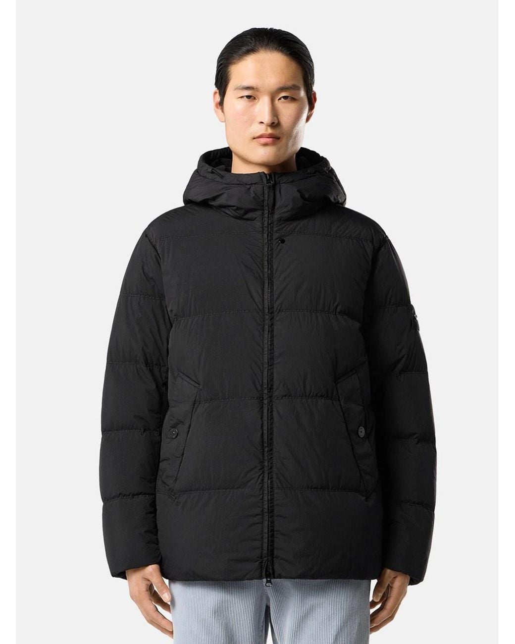 Stone Island Black Jacket With Zip for men