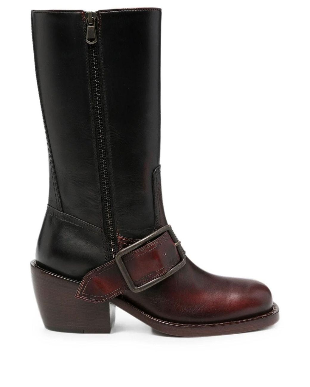 Dries Van Noten Brown Color Block Boots