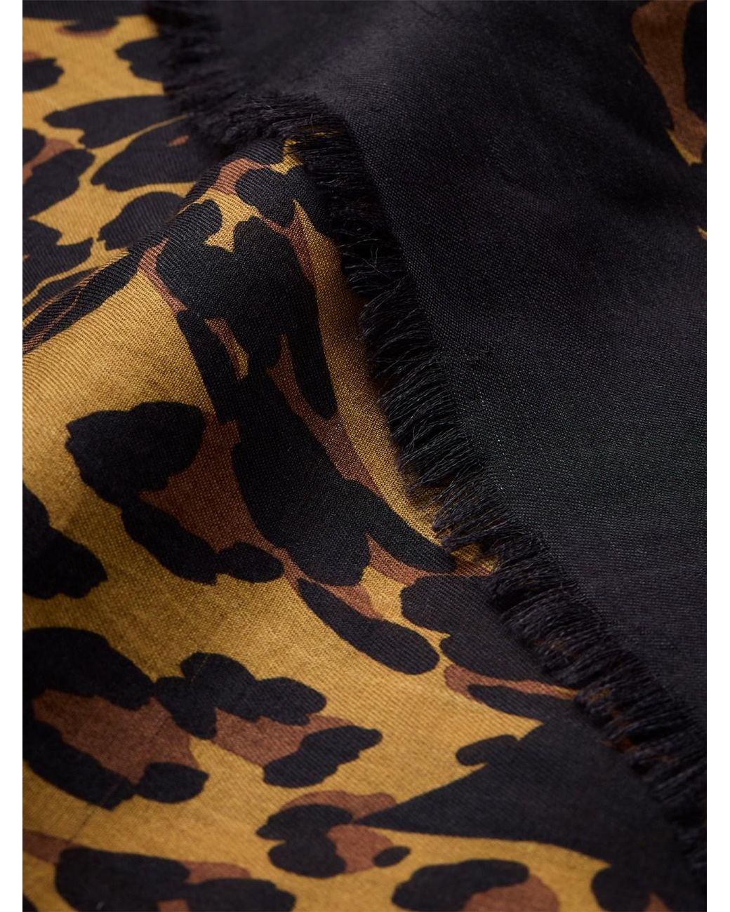 Saint Laurent Metallic Cassandre Leopard Square Scarf