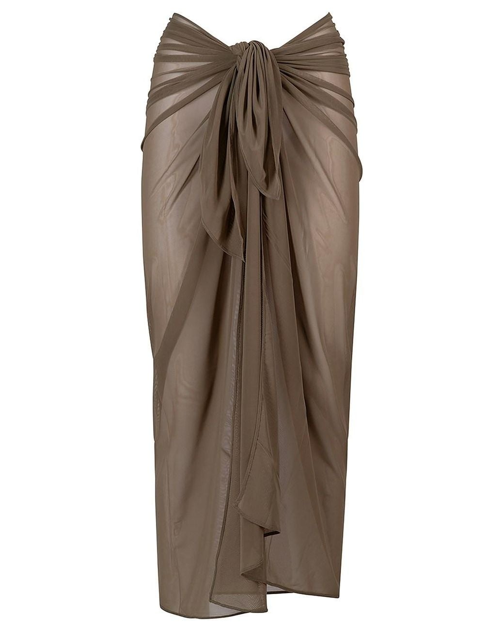 Fisico Brown Tulle Lung Sarong