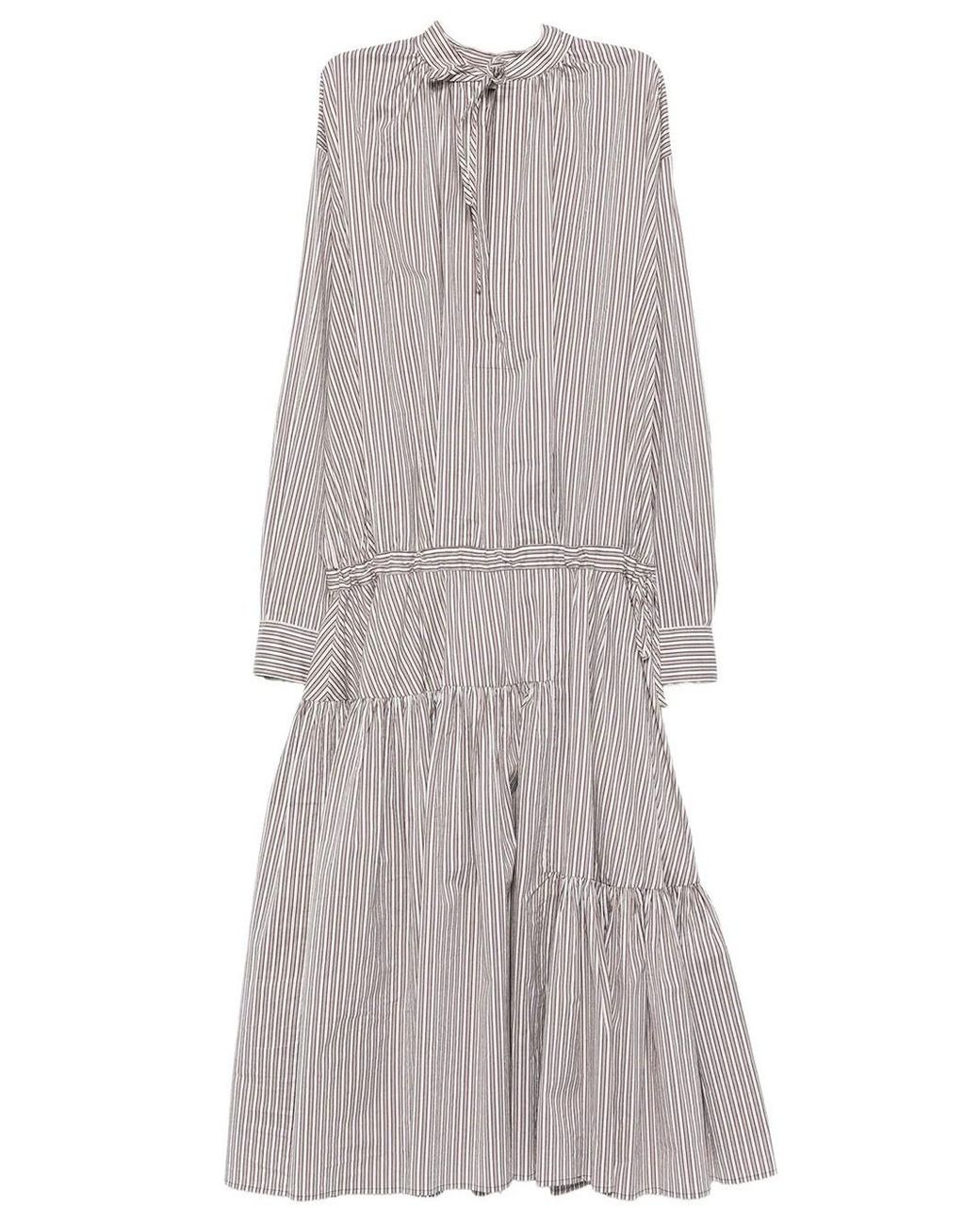 Dries Van Noten Gray Abito Lungo Denvo