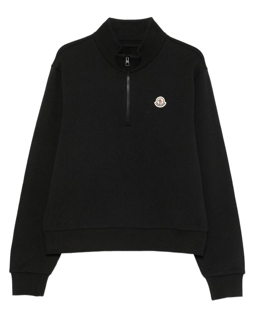 Moncler Black Half Zip Hoodie With Logo for men