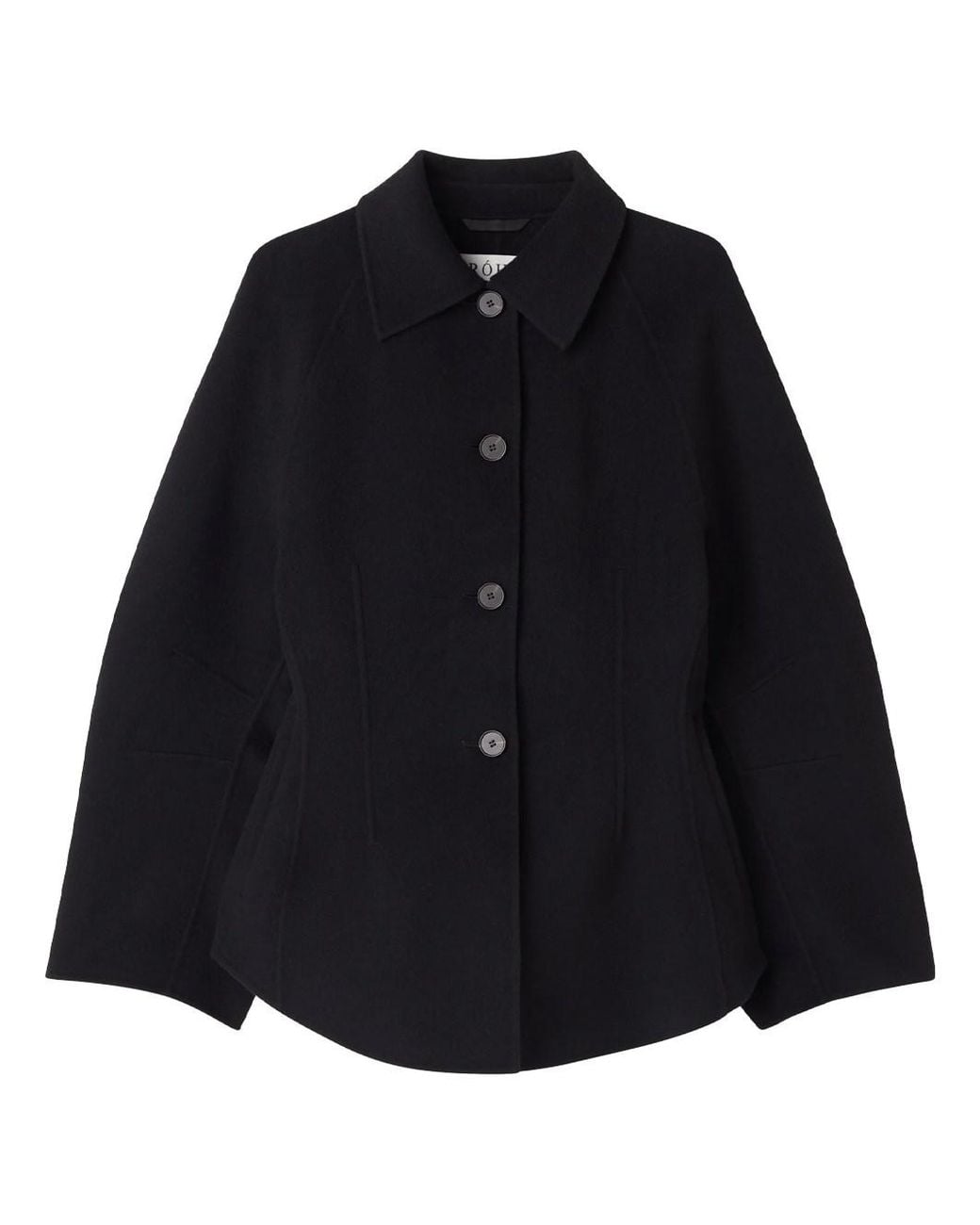 Rohe Black Sculptural Double-Face Wool Jacket