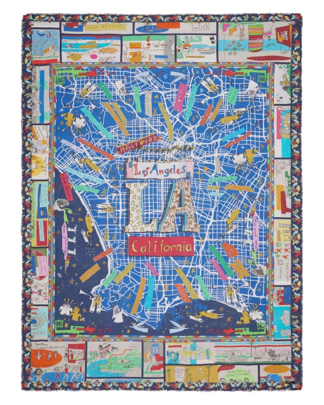 Faliero Sarti Blue In Collaboration With Paolo Fiumi: Printed Los Angeles S