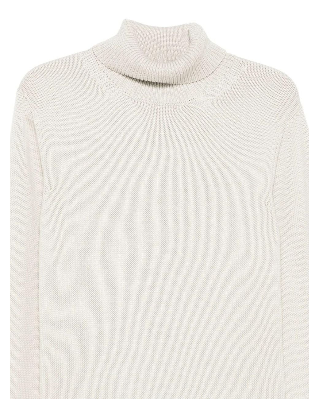 Roberto Collina White Turtleneck Sweater for men