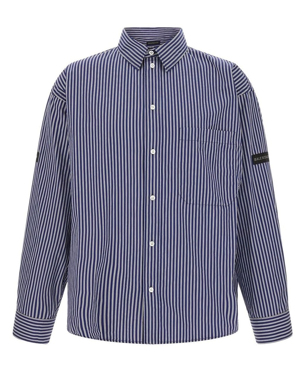 Balenciaga Blue Stripes Shirt for men