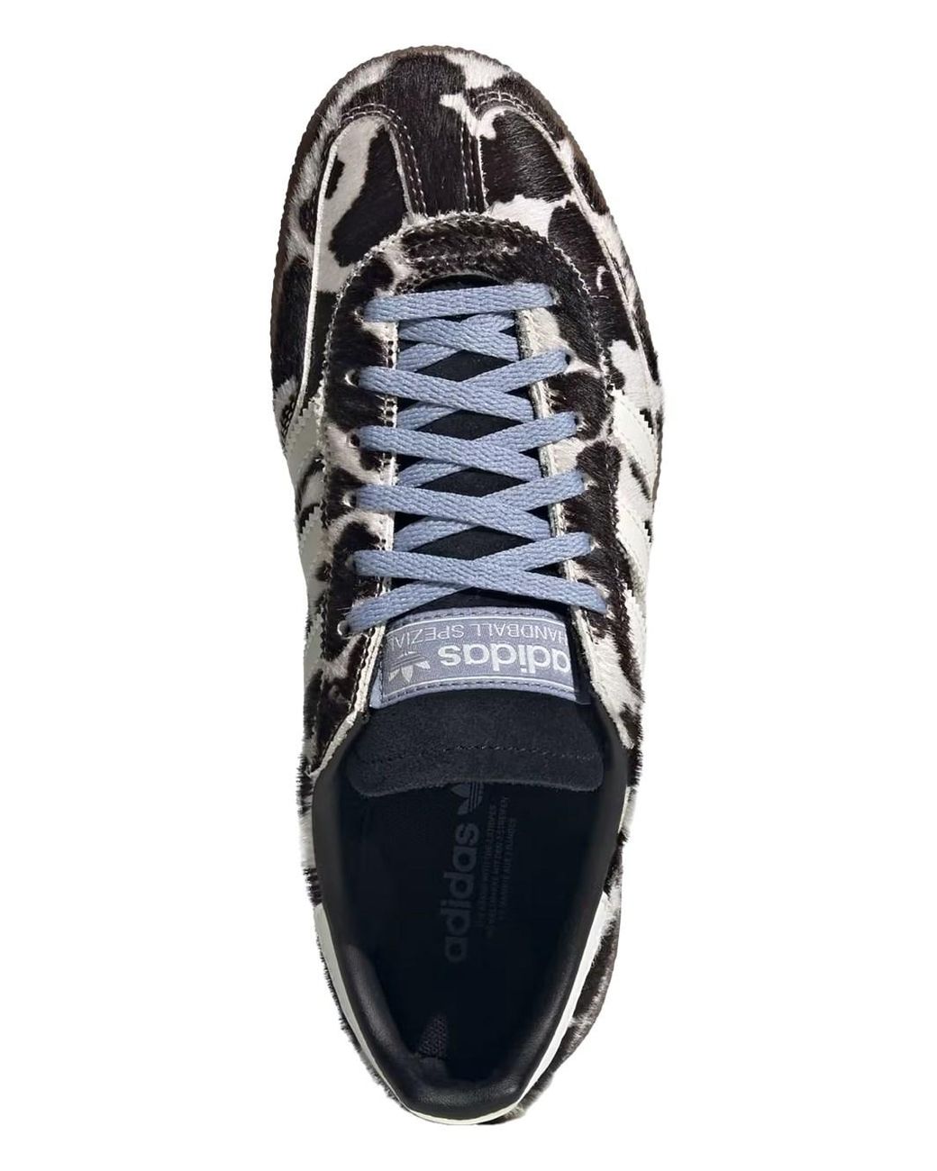 Adidas Black Handball Spezial Sneakers In Synthetic Pony Hair