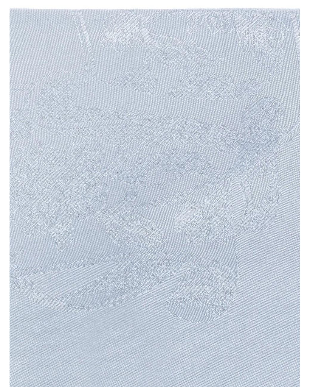Ferragamo Blue Sl Pergamen Silk Jacquard Shawl