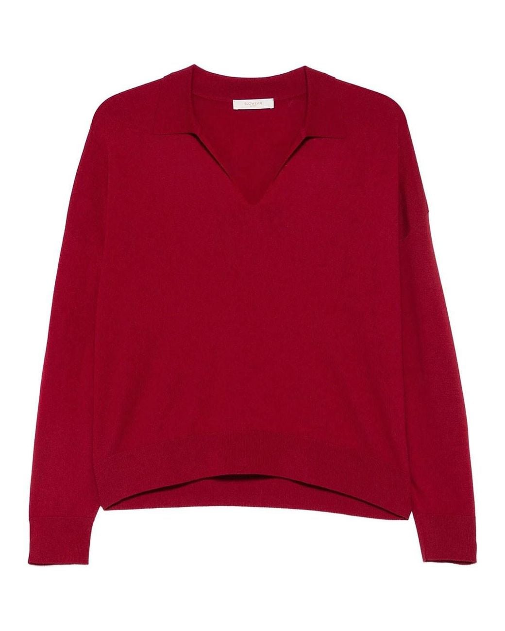Zanone Red Wide Fit V-Neck Polo