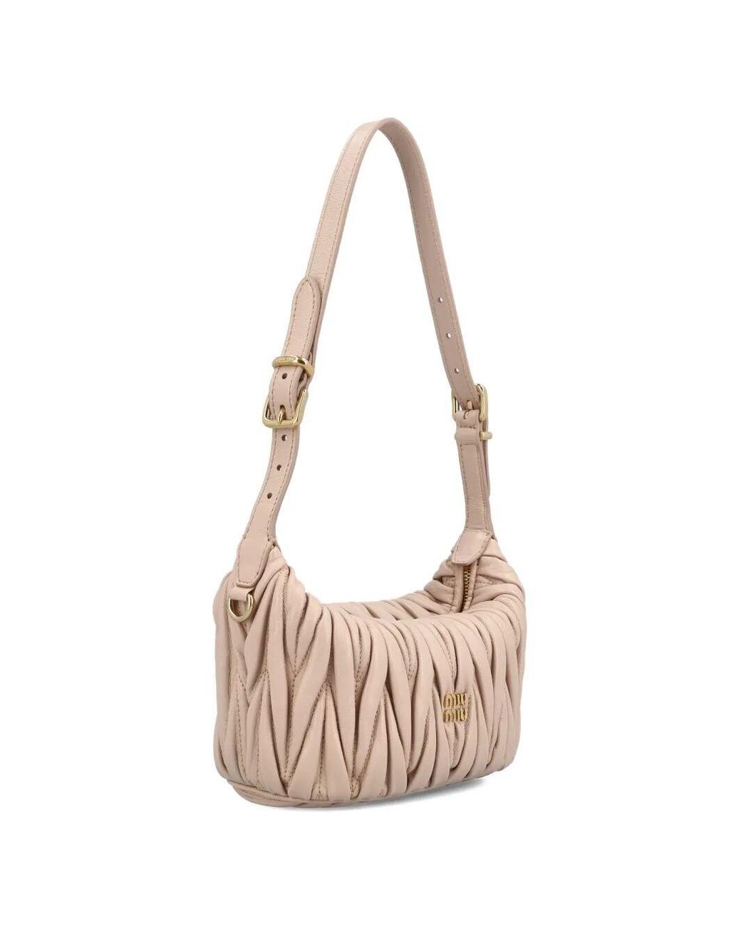 Miu Miu Pink Matelassé Nappa Leather Pouch