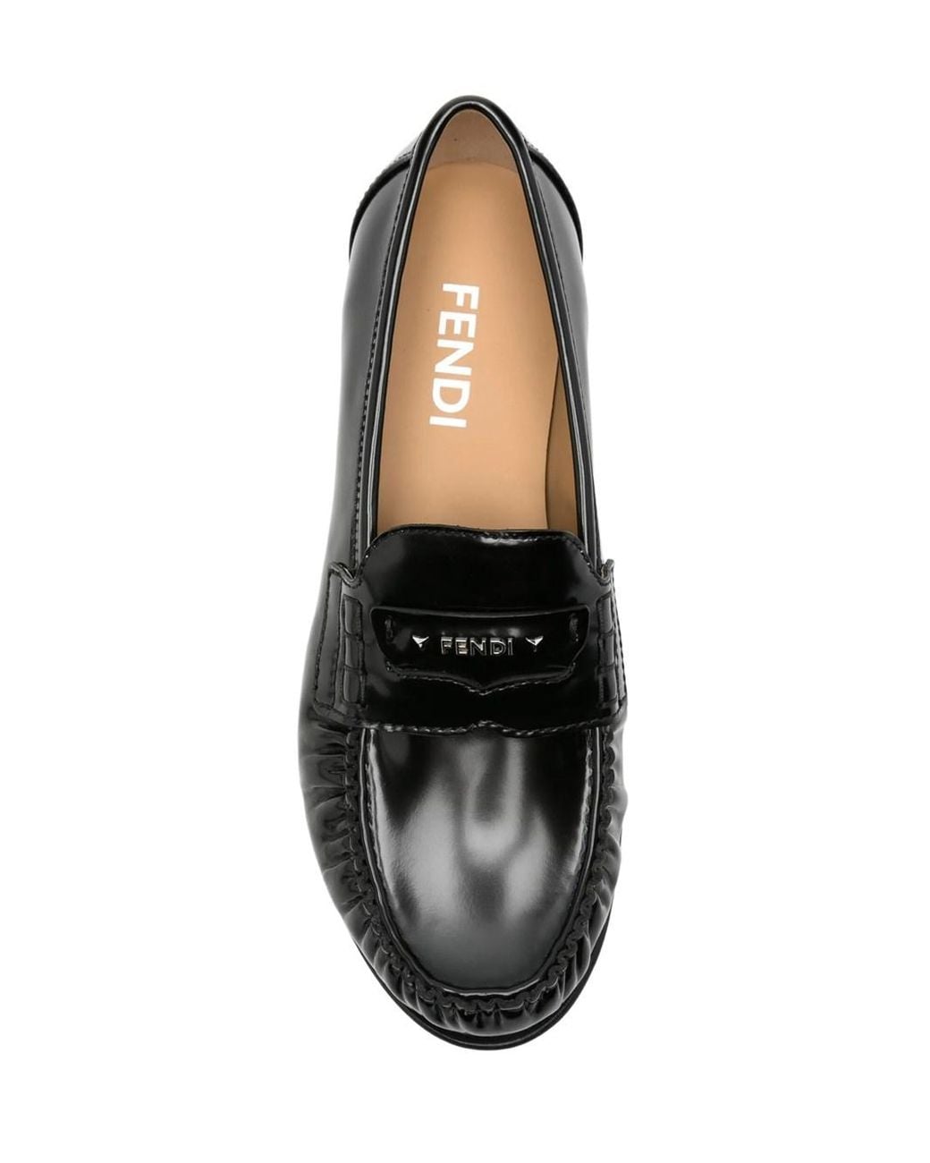 Fendi Black Loafer Vitello Abrasivato