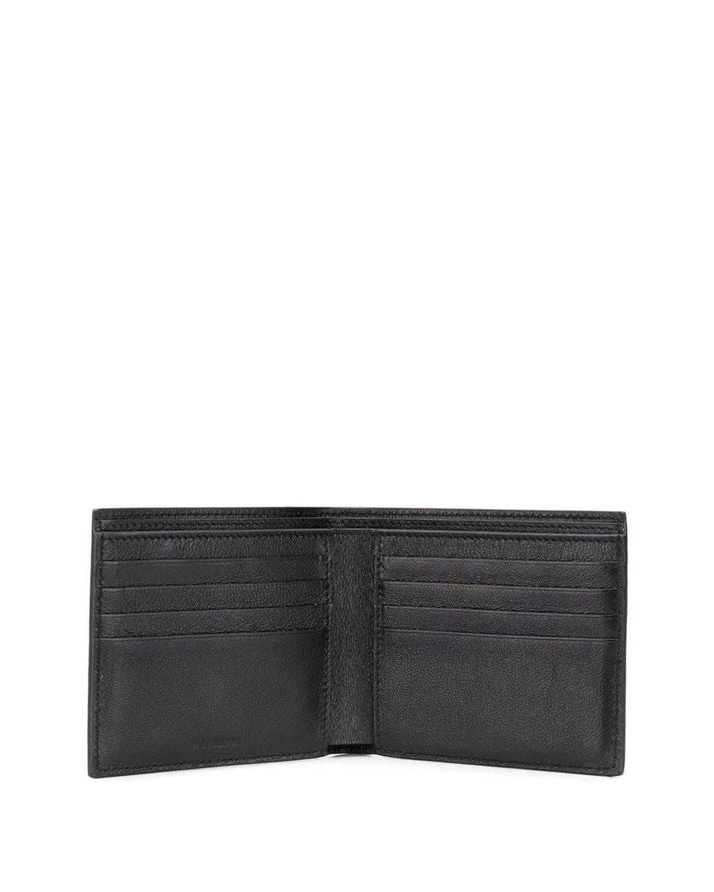 Balenciaga Black Leather Logo Bifold Wallet for men