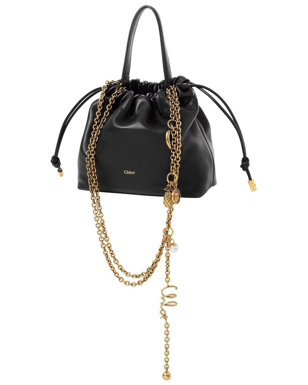 Chloé Black Borsa A Spalla "Mini Icons" Con Catena