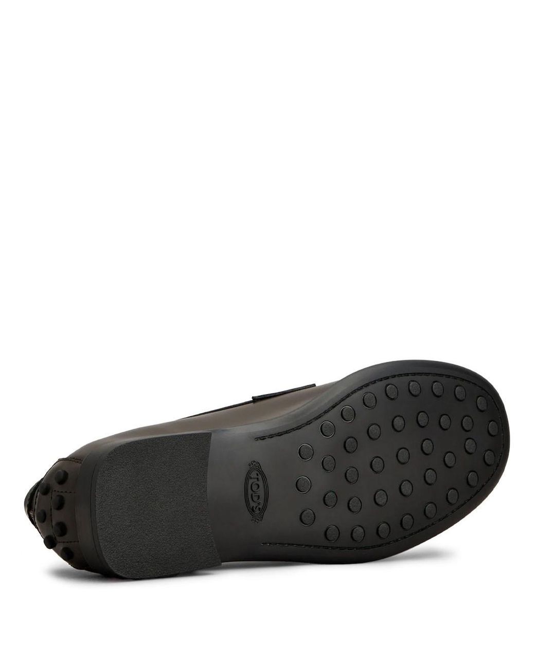 Tod's Black Two-Tone Calfskin Leather Loafers