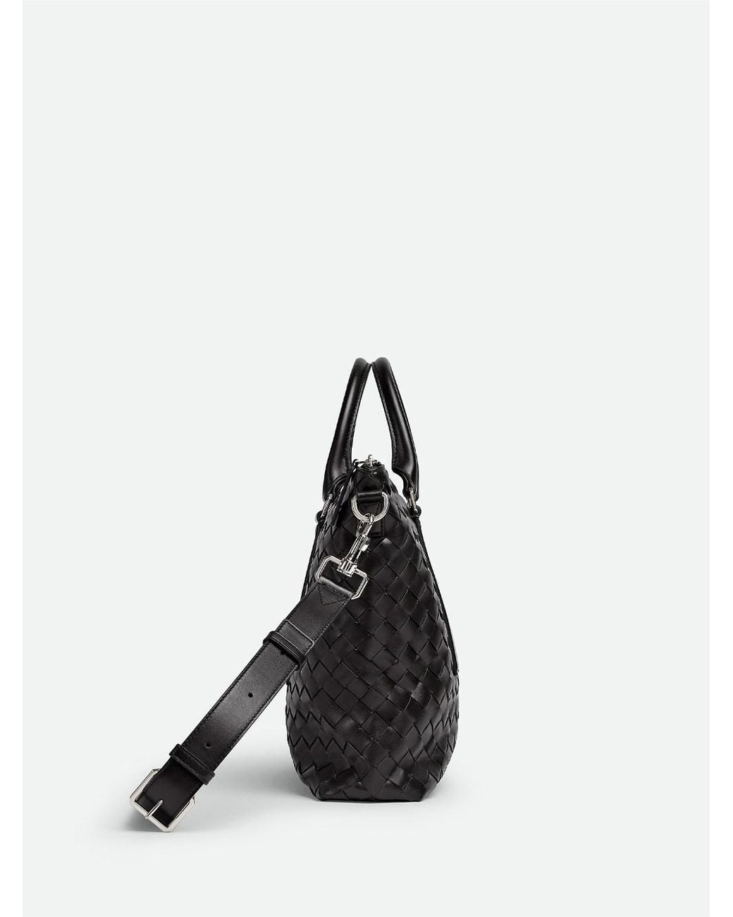 Bottega Veneta Black Braided Soft Briefcase for men