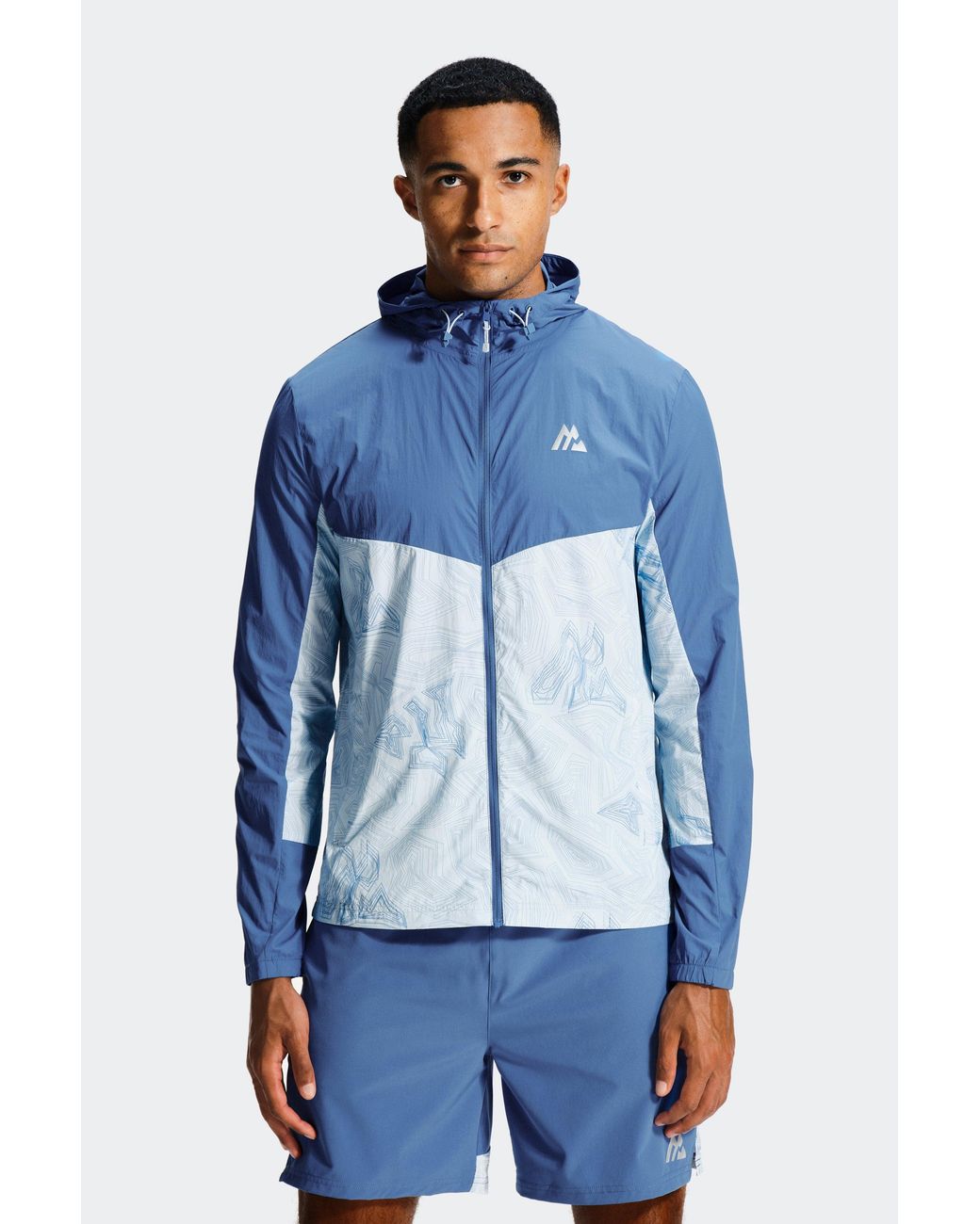 MONTIREX Blue Geo M Print Windbreaker for men