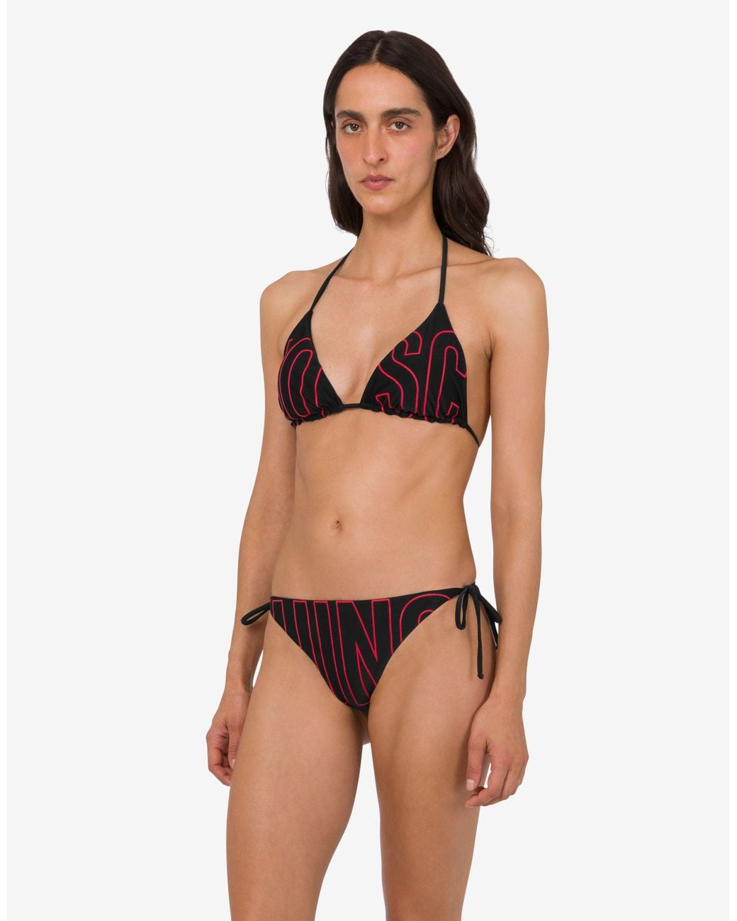 Moschino Brown Printed Lycra Swim Briefs