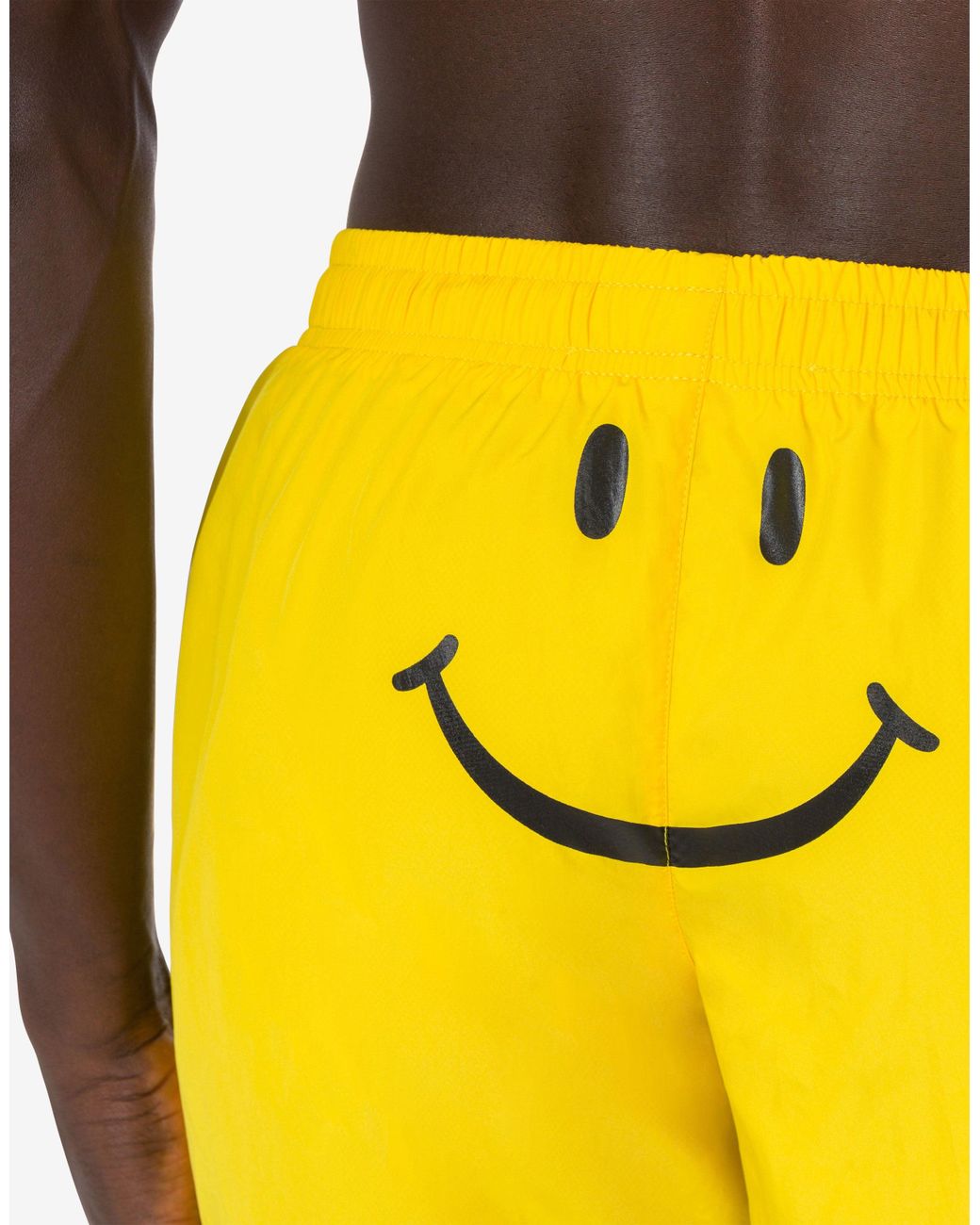 Moschino Yellow Swim Boxer Smiley for men