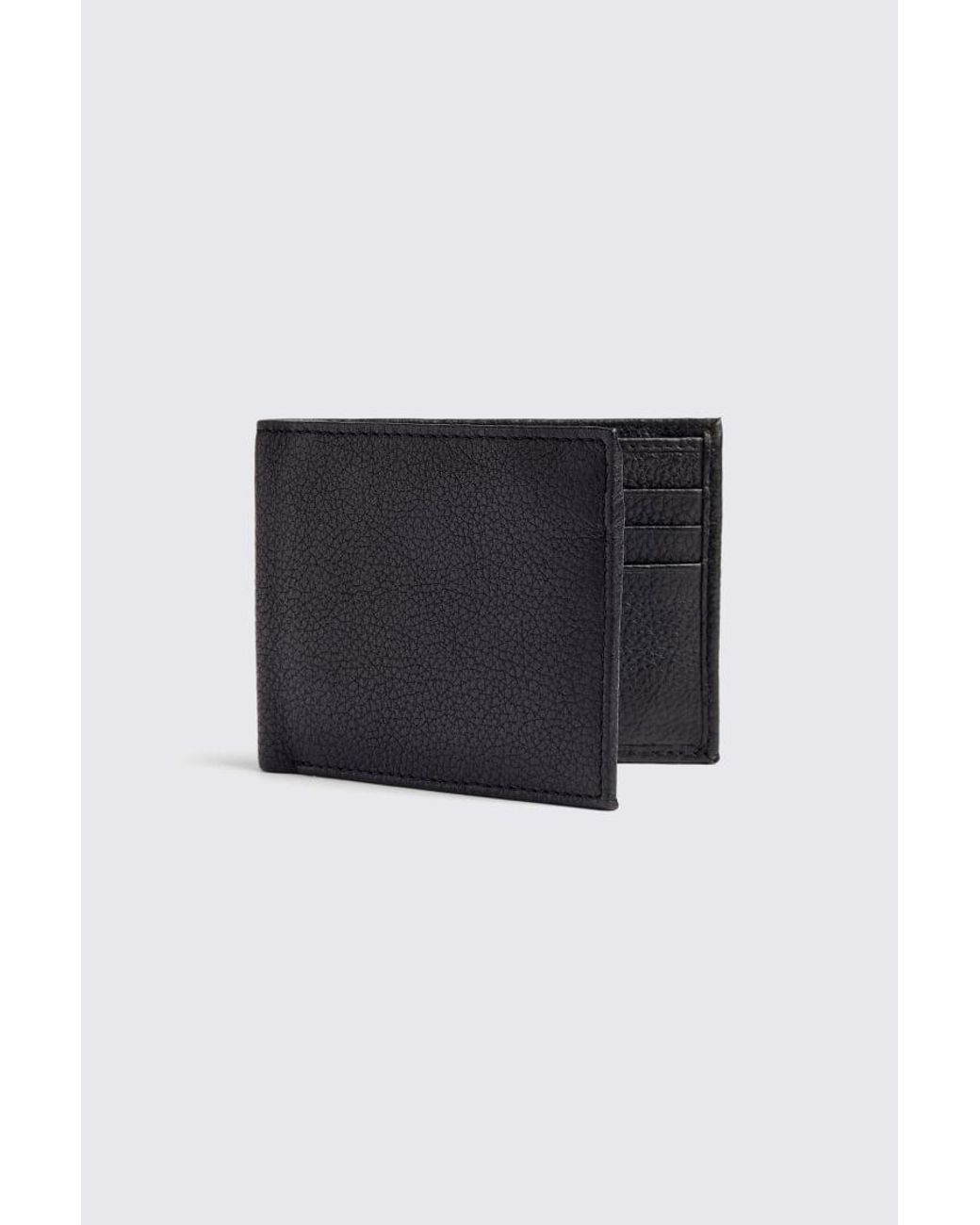Moss Bros Black Grained Leather Wallet for men