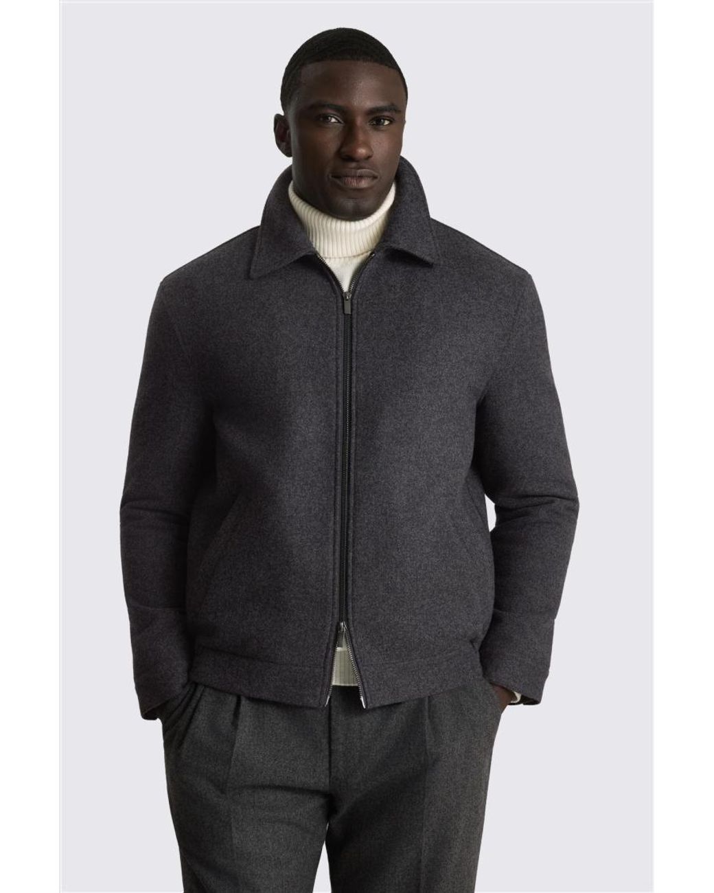 Moss Bros Black Quilted Jacket for men