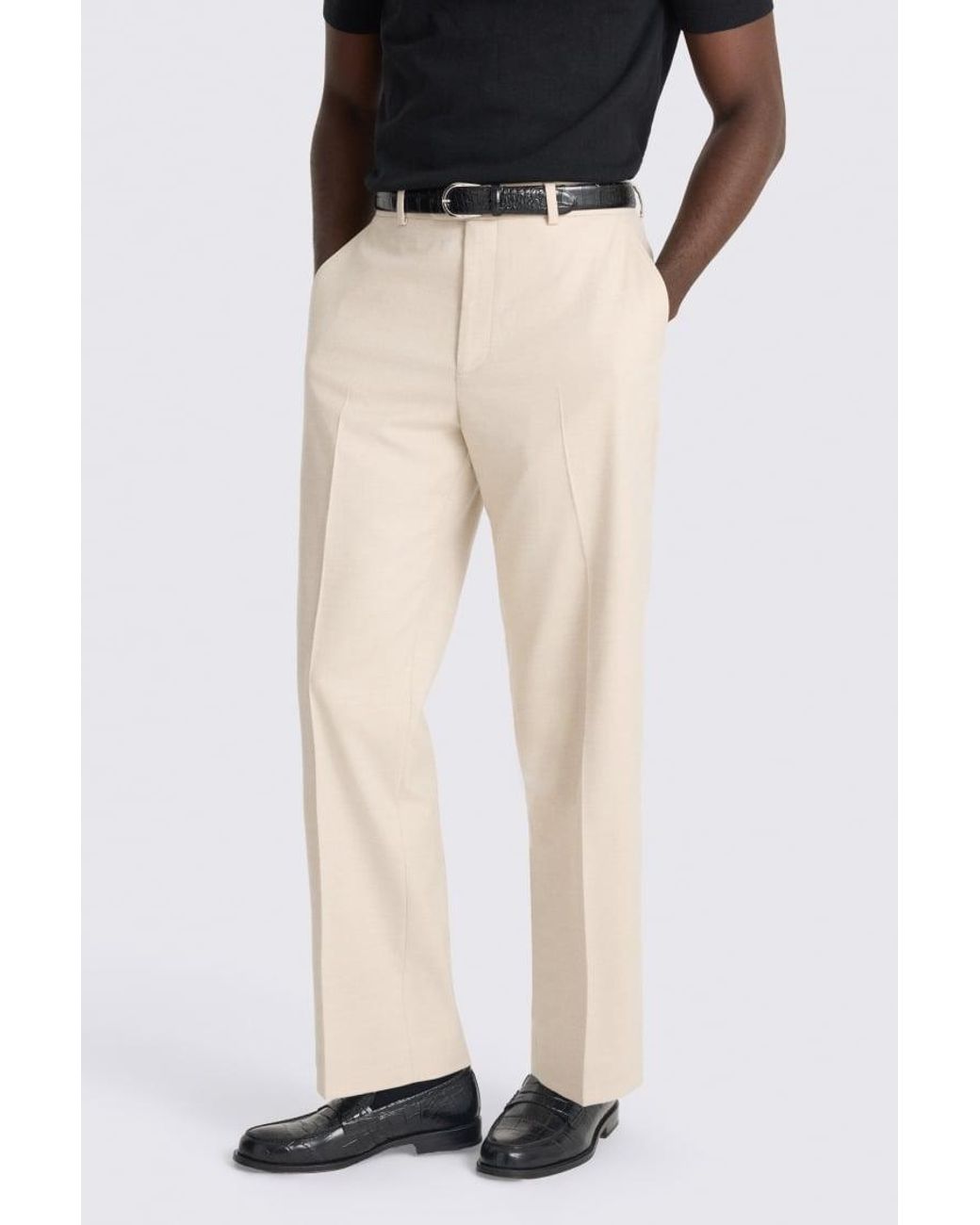 Moss relaxed Black Relaxed Fit Light Camel Trousers for men