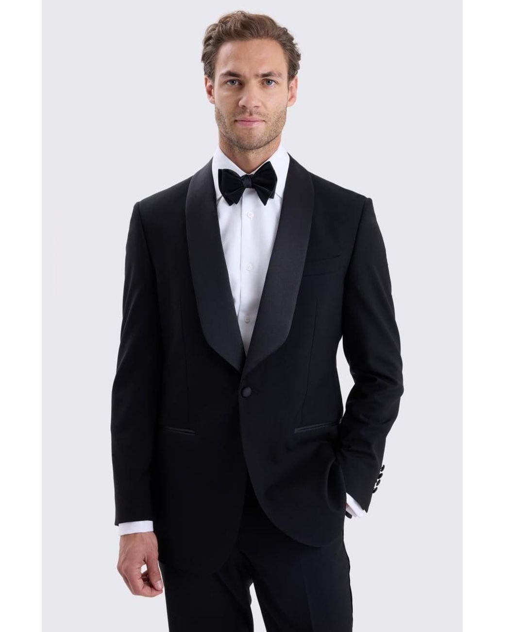 Moss Bros Blue Tailored Fit Wool Tuxedo Suit Suit Jacket for men