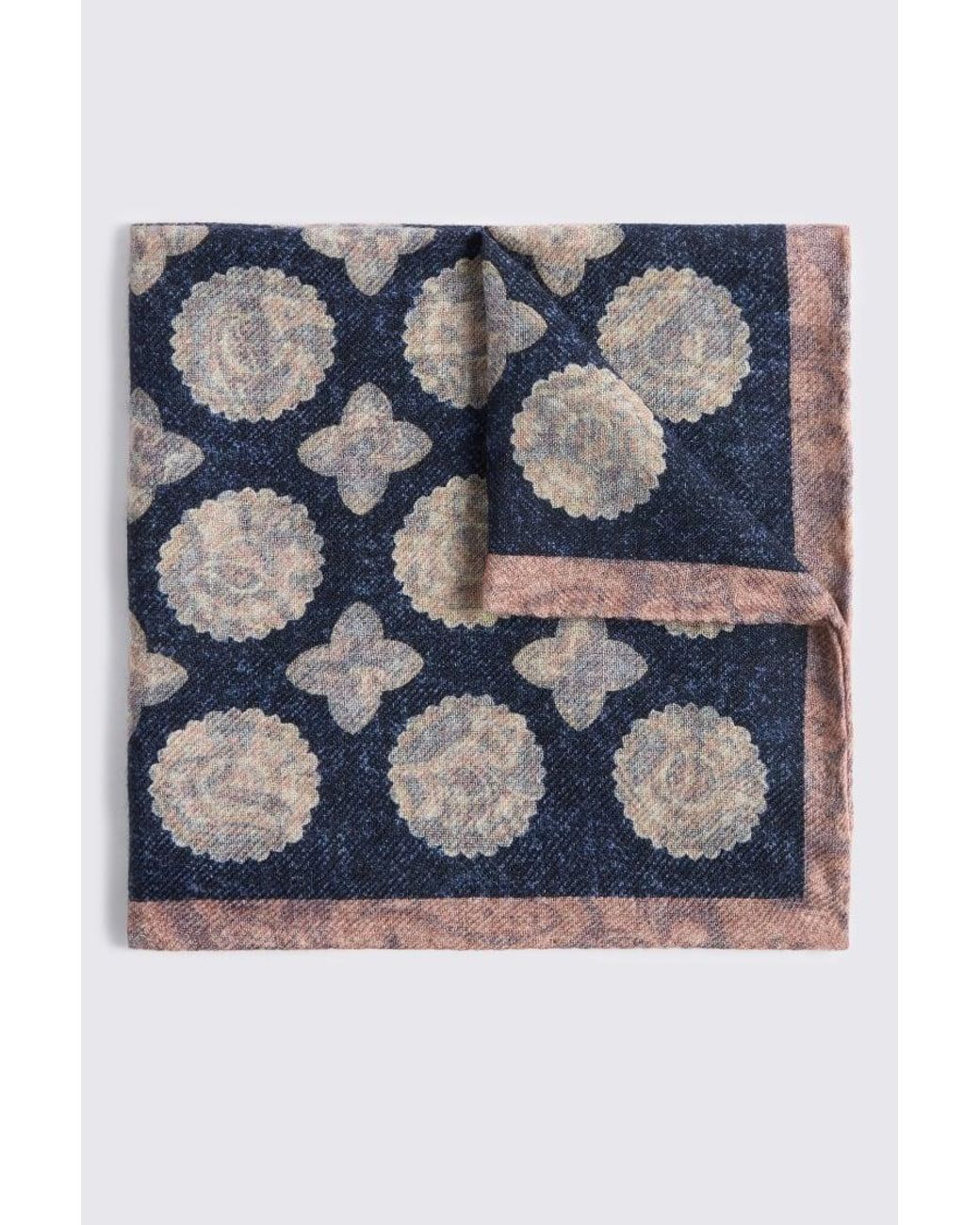 Tessitura bottinelli Blue Italian & Double Faced Wool Pocket Square for men