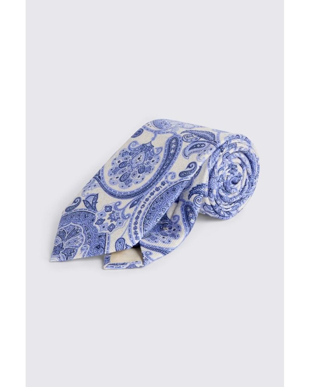 Tessitura bottinelli Blue Italian & Bright Silk Paisley Tie for men